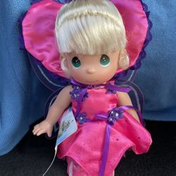 Rare Once Upon A Time Precious Moments TINKERBELL “Queen Of Hearts” Doll HTF