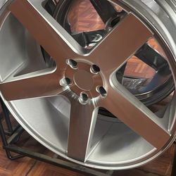 24s Silver Wheels Tires 5lug Ram 