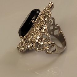 RING WITH  BLACK  STONE