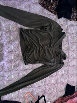 Forest green long sleeve top