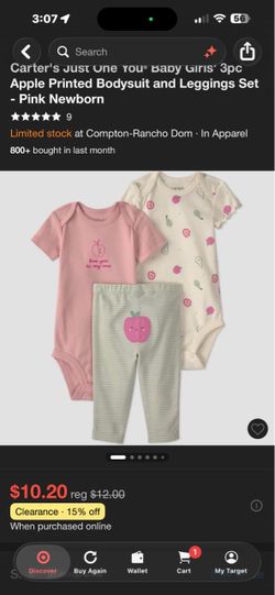 Carters Babygirl 3pc Set