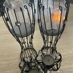 Tall Glam Candle Holders Decoration Tabletop Vela 