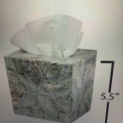 Abalone shell Tissue Box 5”x5” 5.5” 
