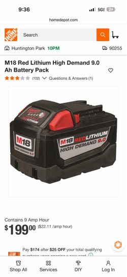 Milwaukee 9.0 battery