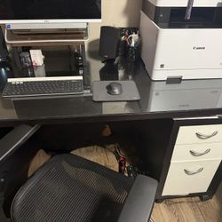 Desk, Cabinet, and Chair 