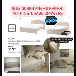 Hagan IKEA Queen Size With 4 New Storage Drawers
