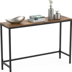 Hallway / Entryway Table (Rustic Brown Wood, Black Metal)