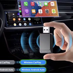 Wireless CarPlay Adapter Mini Auto Wireless Adapter, 5Ghz WiFi Type-C/USB Plug & Play Carplay Wireless Adapter
