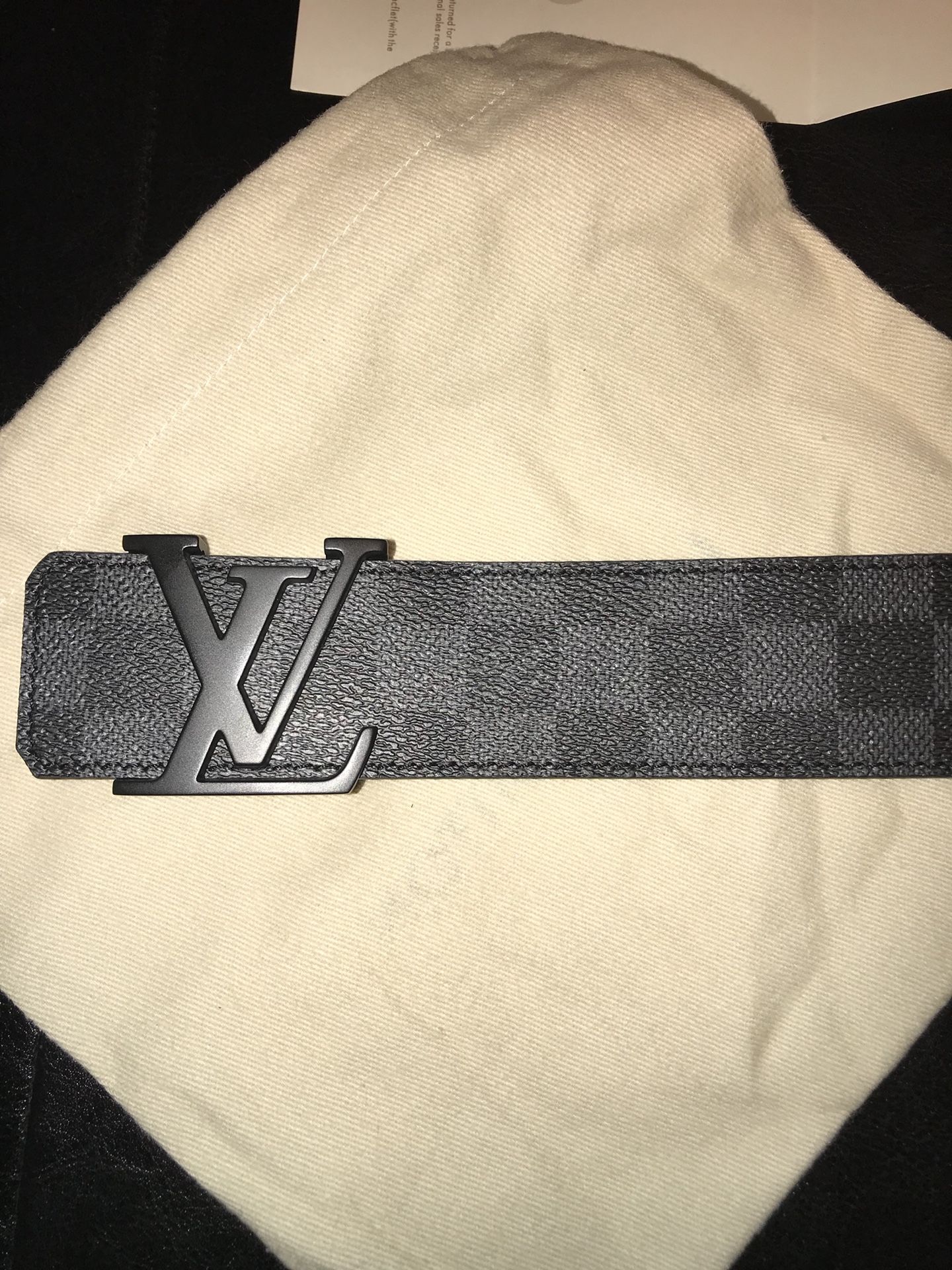 Louis Vuitton belt, Damier Graphite, 34” authentic for Sale in San Jose, CA  - OfferUp