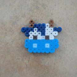 Blue Cow Perler Bead 