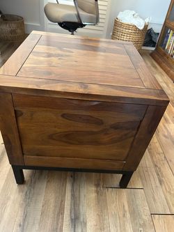 Crate and barrel storage end table