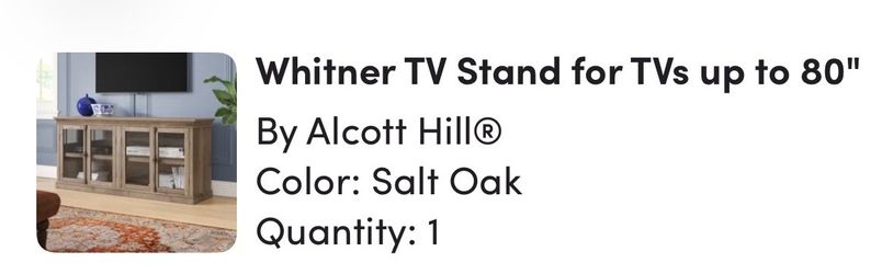 TV Stand RH Dupe Holds 80”TV Salted Oak
