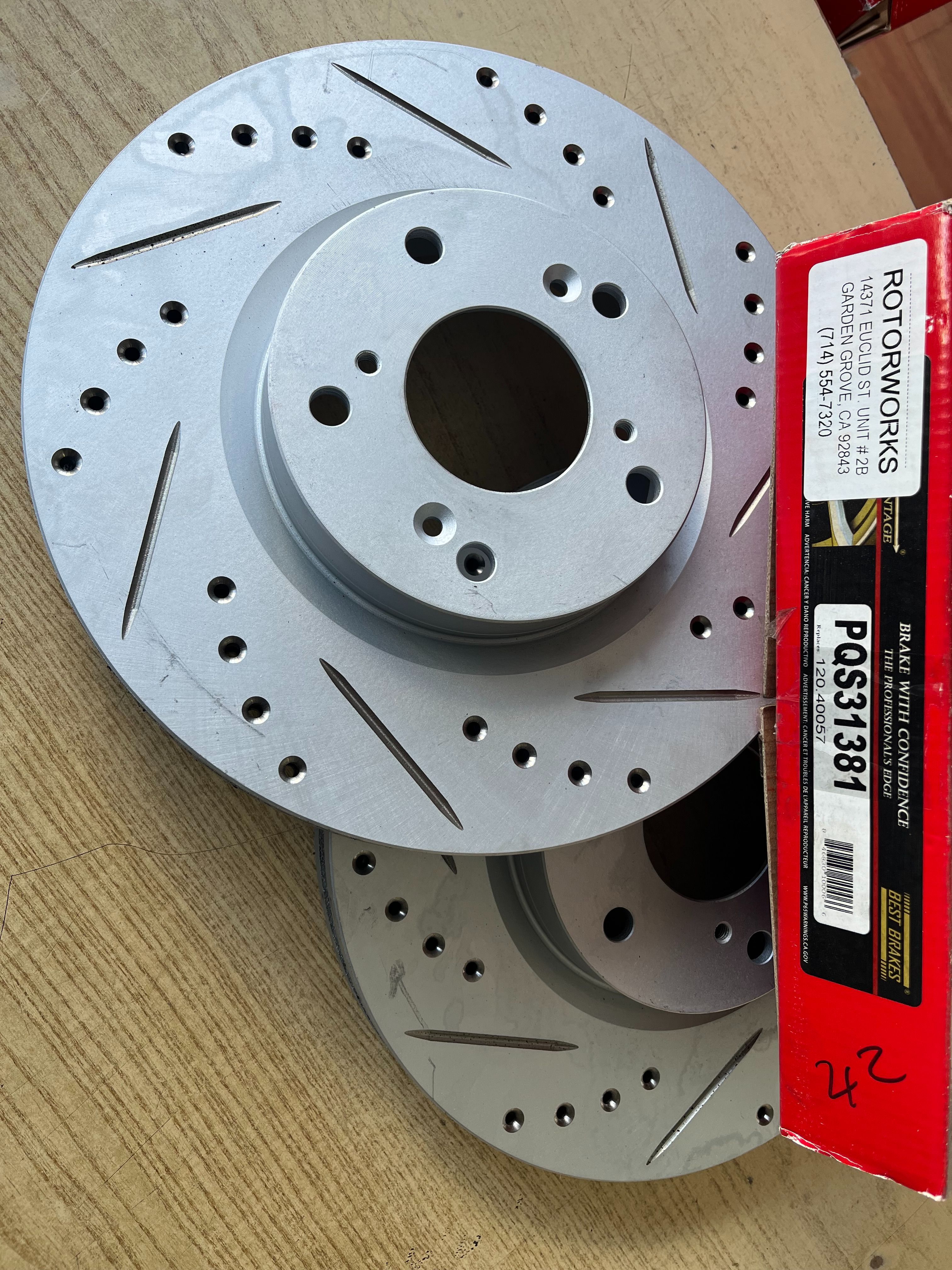 Acura RSX Type S, Honda Civic Si Front Drill Slot Rotors Ceramic Pads