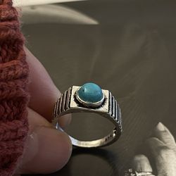 Sterling Silver Turquoise Ring Barse 925 Size 6
