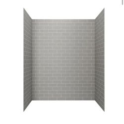 American Standard Passage 32 in. x 60 in. x 72 in. 4-Piece Glue-Up Alcove Shower Wall in Gray Subway Tile