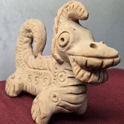 Vintage Handmade Clay Pottery Can Be Dragon Lung Dragon Sculpture Figurine New Year Home Decor