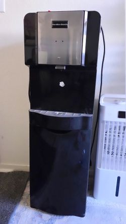Hamilton Beach bottom-loading water dispenser (black and stainless steel finish).