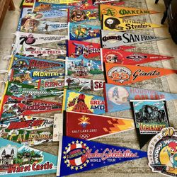 Vintage Felt Pennants  All Included In The Price. Not Selling Individually.  32 Total Vintage Banners. Firm On The Price 