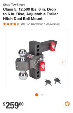 TowSmart Class 5 Adjustable Dual Ball Hitch Mount