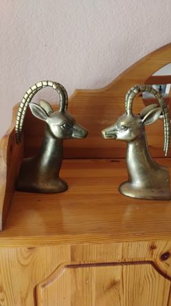 Brass Antelope Bookends