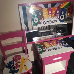 Care bears bookcase table, mirror and chair