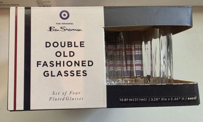 Set of 4-double old fashioned glasses