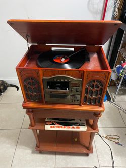 Fonógrafo / Consola Tocadiscos Vintage Estilo Gramófono  🎶