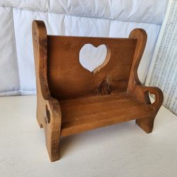 Wooden Heart Doll Sized Chair
