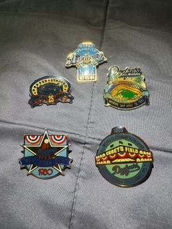 Collectible Dodgers Baseball Pins Set (5)
