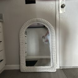 White Wicker Mirror