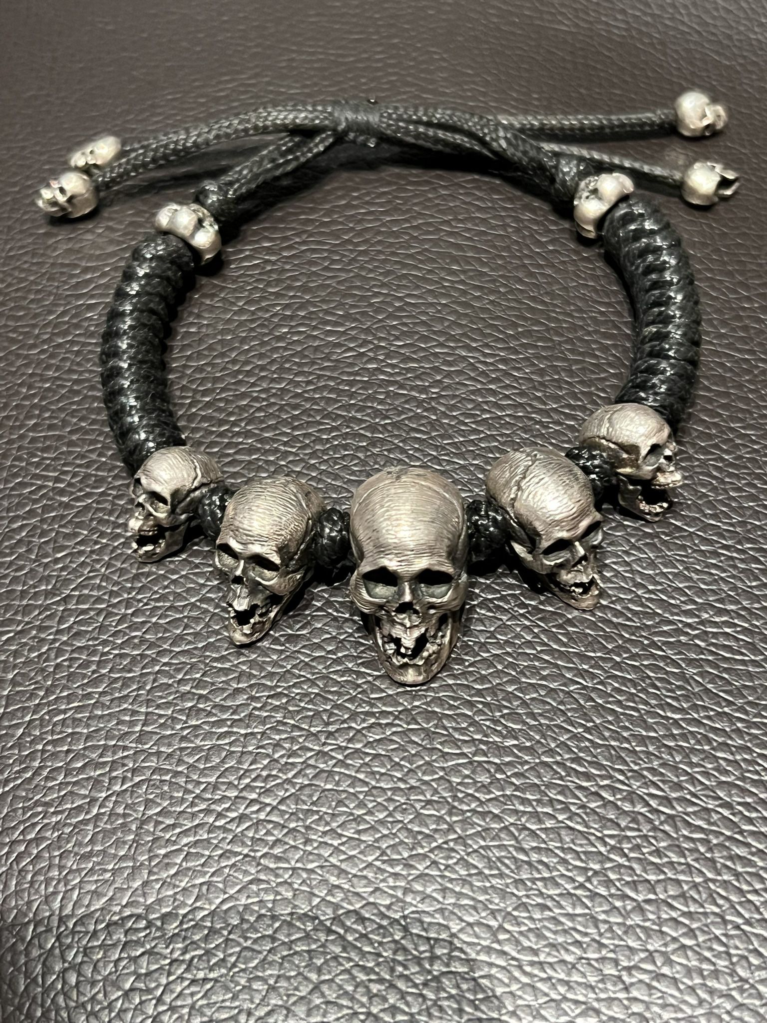 Dark Skull Leather Bracelet