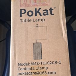 Pokat! 23" Modern Ceramic Table Lamp Farmhouse style Beige NIB