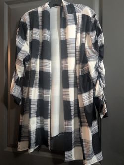 Women's Navy And White Cardigan Jacket XL