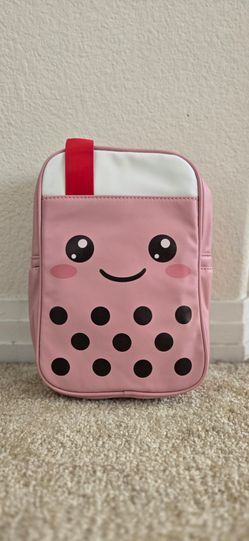 Kids Boba Milk Tea Quality LlFaux LeatherBackpack
