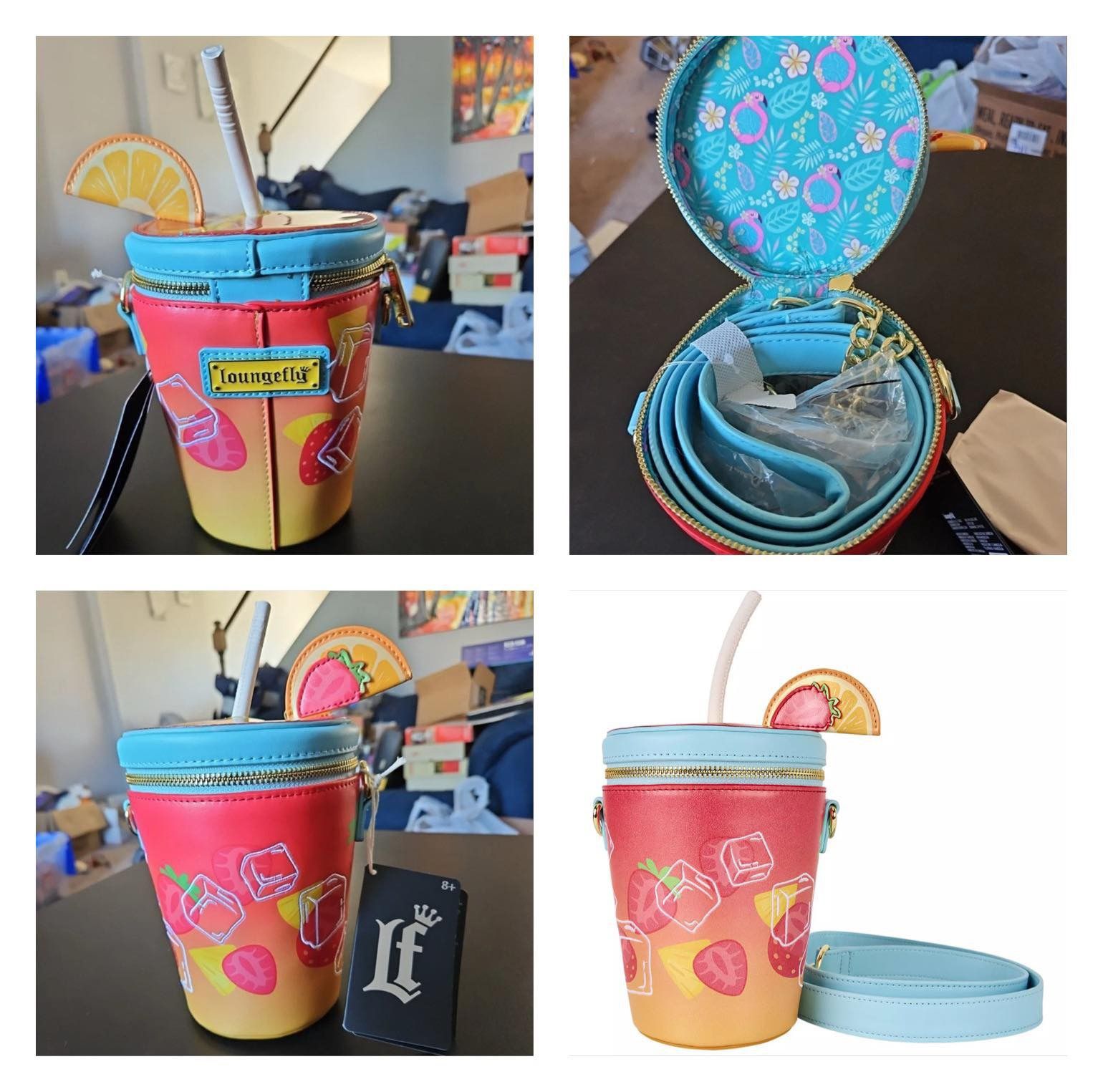 LOUNGEFLY Tropical Drink Figural Crossbody Bag (NWT)