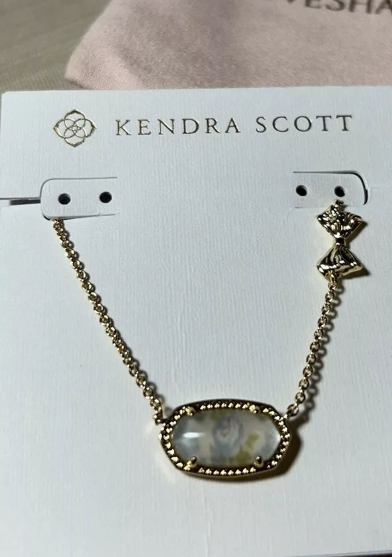 Love Shack Fancy X Kendra Scott Blue Elisa Necklace Bow