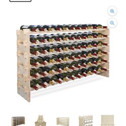 Pub Solid Wood Wine Rack - Freestanding Storage Display for Wine Lovers Four Different Sizes Suitable for Different Storing Amount (72 Bottles, 6 Tier