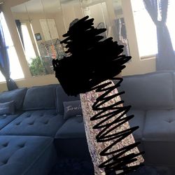 Blue 5 piece ottoman living room set