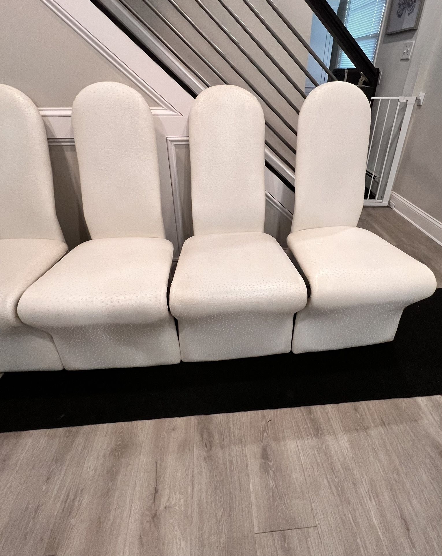 Eight (8) Ostrich Leather Dining Chairs By Calligaris