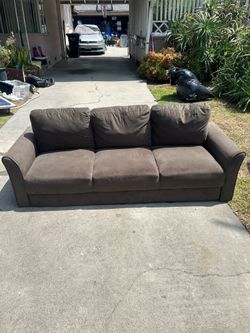Brown Microfiber 3-Seater Sofa / Couch