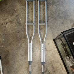 Push-Button Aluminum Crutches Adjustable Height
