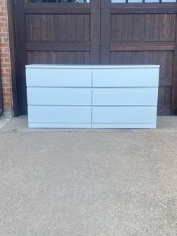 White 6-Drawer Double Dresser