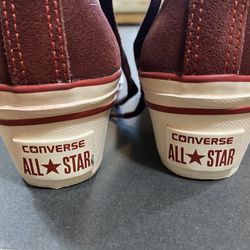 New Ladies Hightop Burgundy Converse Shoes 