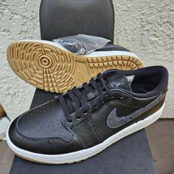 BRAND NEW IN BOX NIKE AIR JORDAN 1 LOW MENS SIZE 9 BLACK & GREY