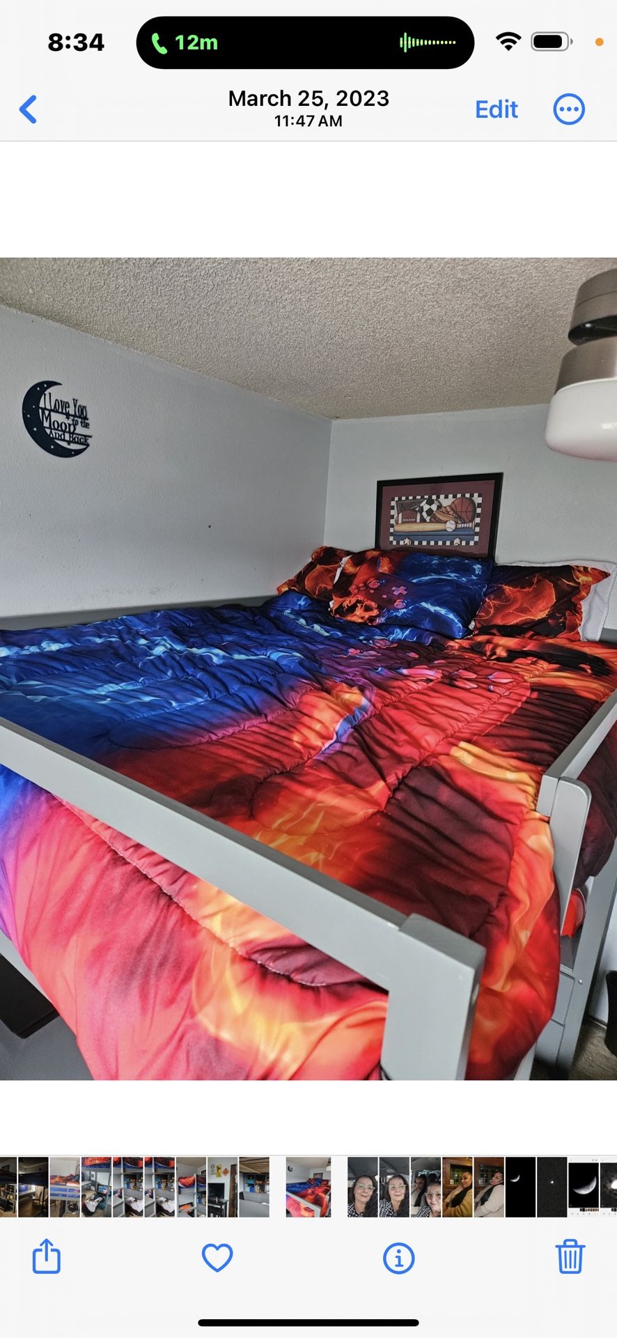 Full Size Loft Bed With Shelfs, Draws And Desk In Excellent Condition,
