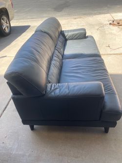 Comfy Grey Faux Leather Sofa