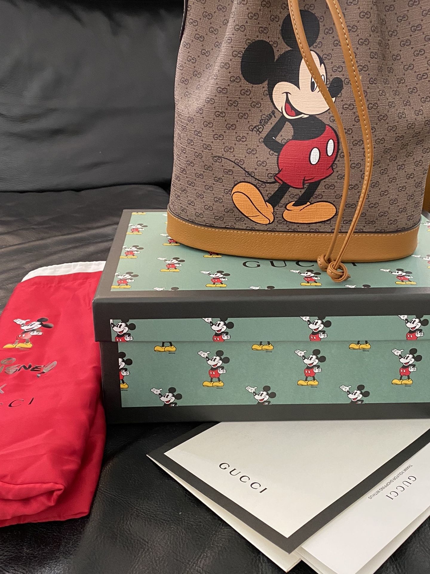 Gucci Shoulder Bag Disney Collaboration Gg Supreme Small Bucket 602691/520981