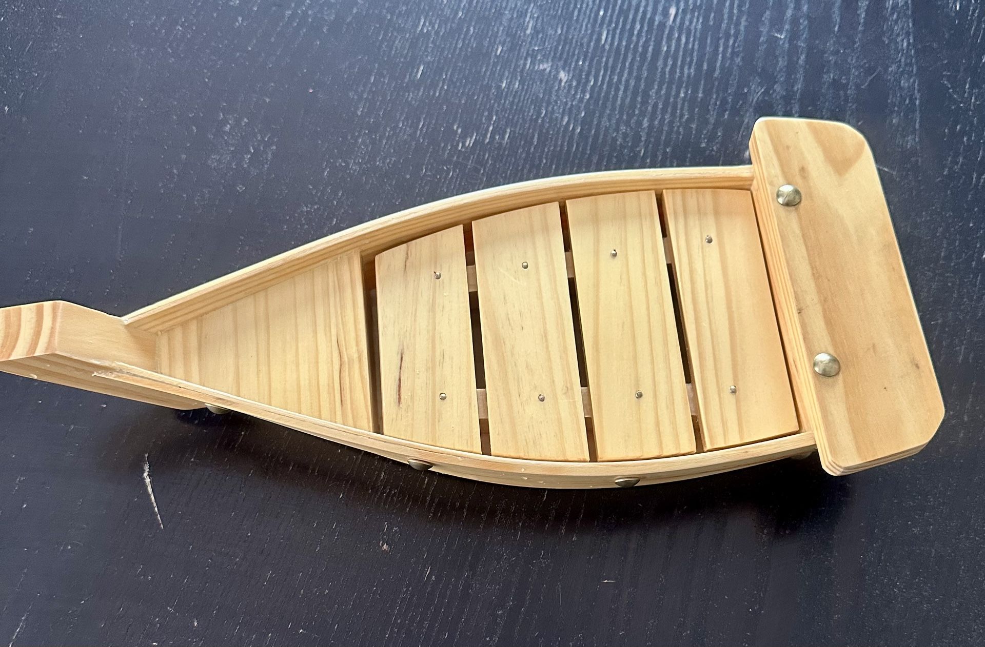 Wood Sushi Boat And One Set Of Reusable Chopsticks