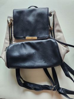 Stylish Cream & Black backpack