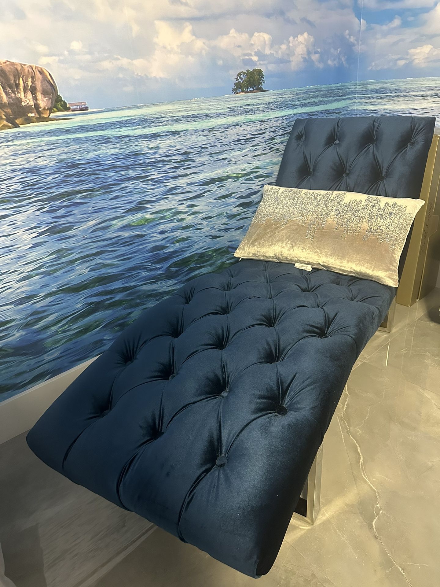 Blue chaise sofa from el dorado